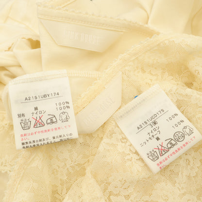 ピンクハウス★モチーフ&総チュールレース♪アンサンブル 2点セット ボレロ&ミニワンピース エクリュ系 ティアード z23148