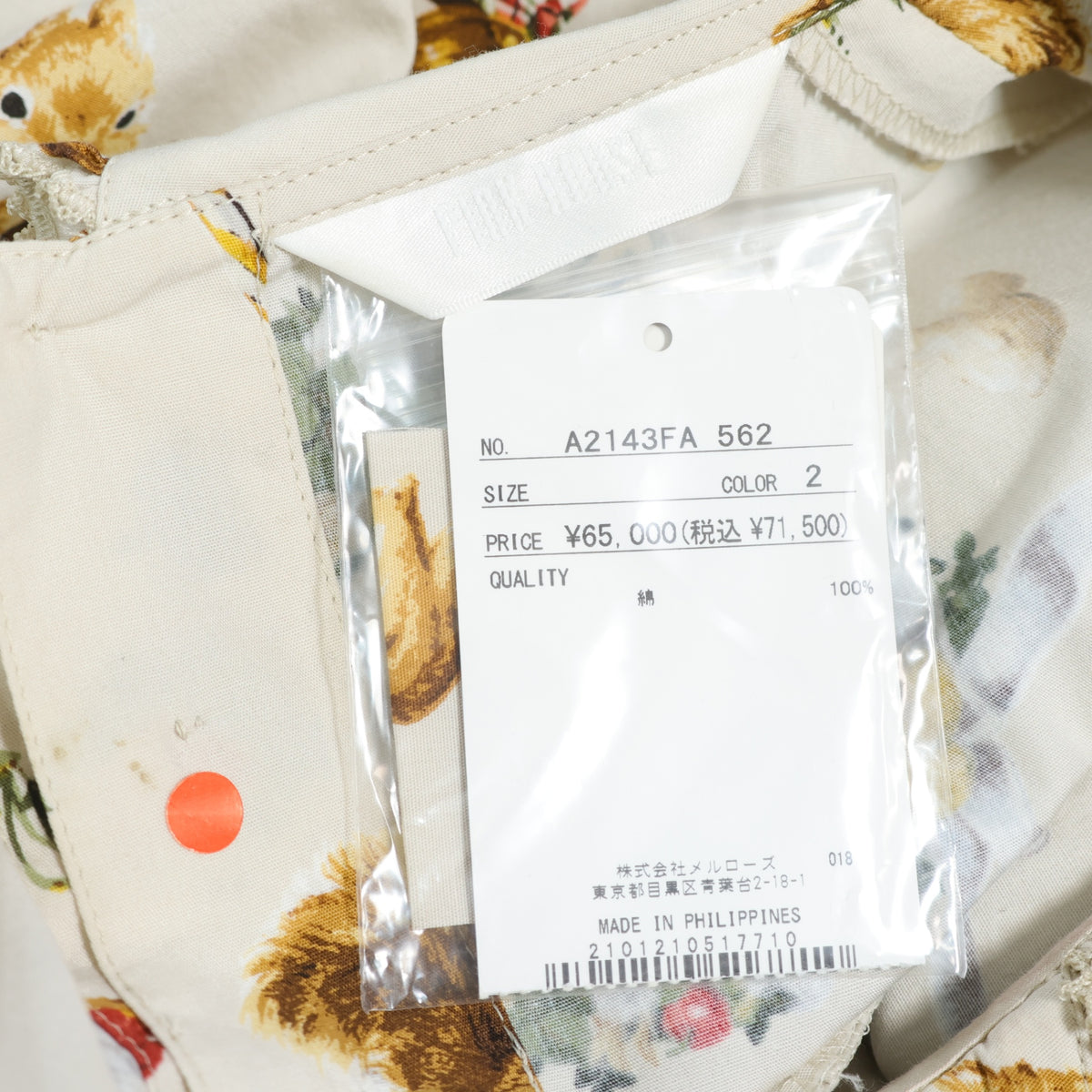 【美品】ピンクハウス★ウィンターフォレストトリートpt♪ワンピース ベージュ系 サテンリボンも♪残布有 2024年製 z22830