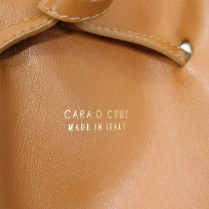 CARA O CRUZ キャラオクルス ★上質レザー！ 2WAYバッグ  キャメル系 ゴールド金具　＊ba192