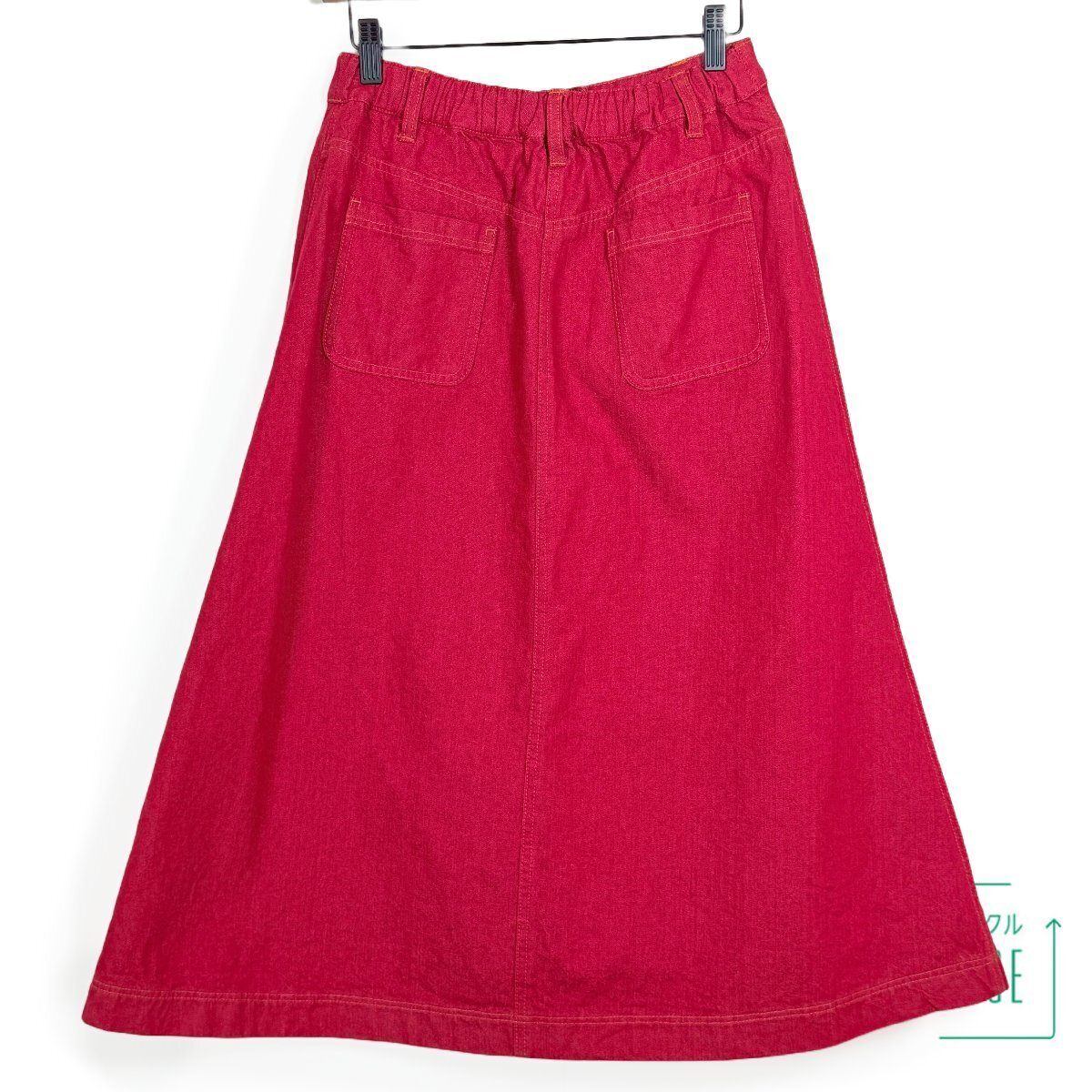 【美品】ピンクハウス★ラビット刺しゅう　デニムスカート サイズ3(M) 赤系 ウサギの刺しゅうがキュート！ z10965