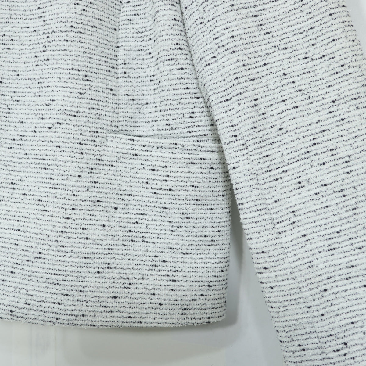 【極美品】PLST プラステ★上品♪ノーカラージャケット ツイード 大きいサイズXXL 白系 z22733