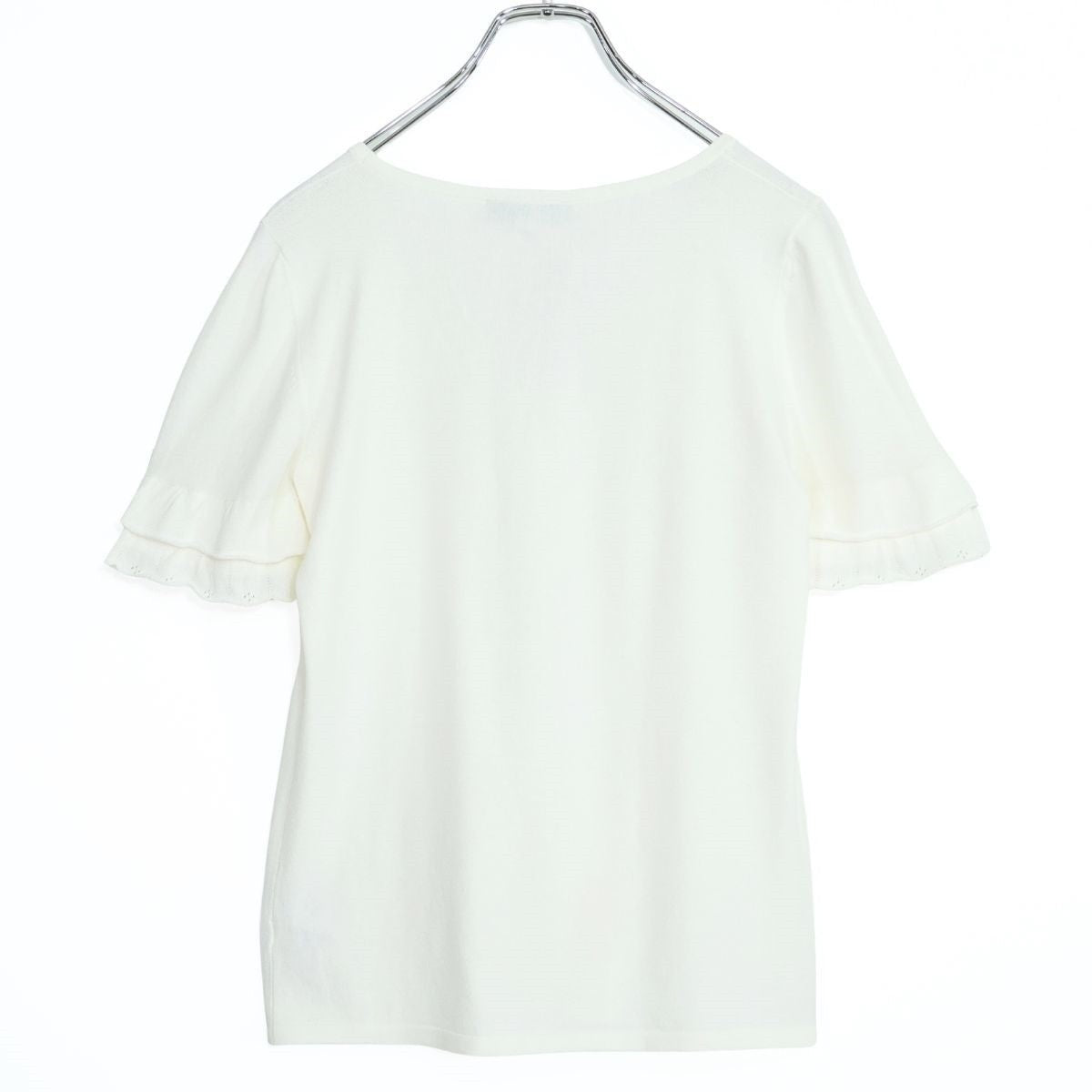 【新品タグ付】マックスマーラ Max Mara★フリルスリーブ ♪半袖カットソー サイズM 白系 ＊z21165