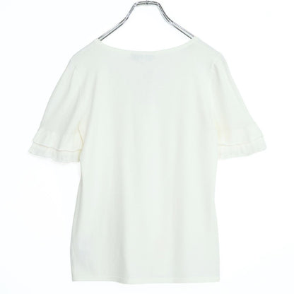 【新品タグ付】マックスマーラ Max Mara★フリルスリーブ ♪半袖カットソー サイズM 白系 ＊z21165
