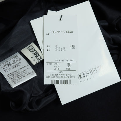 【美品・紙タグ】ジョルジュ・レッシュ★シンプルシック♪ウール混ワンピース サイズ40 黒系 ブラックフォーマル 薄手 z20418