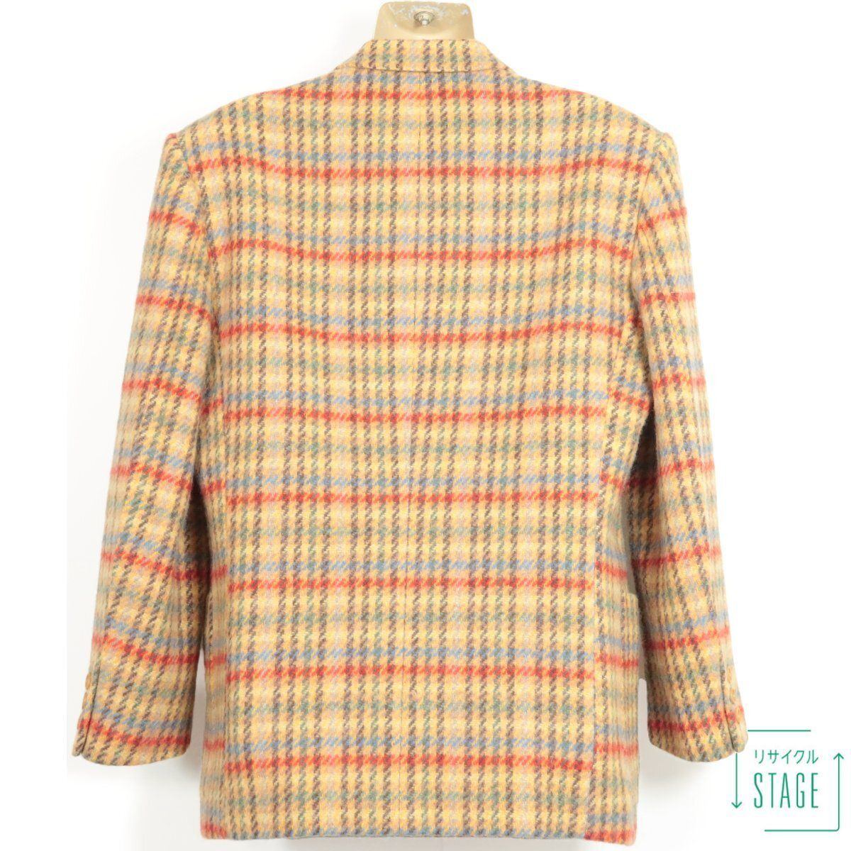 【美品】ピンクハウス★ショートコート ジャケット 大人可愛いチェック柄♪ウール混 ブラウン×ミックス系 z9886s
