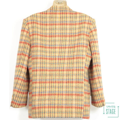 【美品】ピンクハウス★ショートコート ジャケット 大人可愛いチェック柄♪ウール混 ブラウン×ミックス系 z9886s