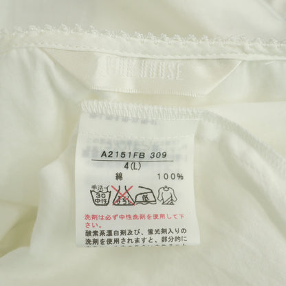 【美品】ピンクハウス★ミニリボン&フリル使い♪半袖ローンブラウス 大きいサイズL 白系 前開き ふんわりフォルム♪z23172