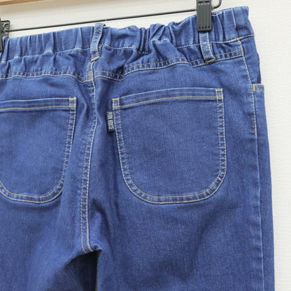 ピンクハウス★裾のフリルリボンがフェミニン♪ デニム クロップドパンツ ジーンズ サイズ3(M) インディゴブルー系 z23203