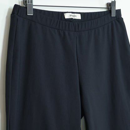【美品】インゲボルグ★裾レース付き♪クロップドパンツ ストレッチ サイズ11号 濃紺系 無地 z22320