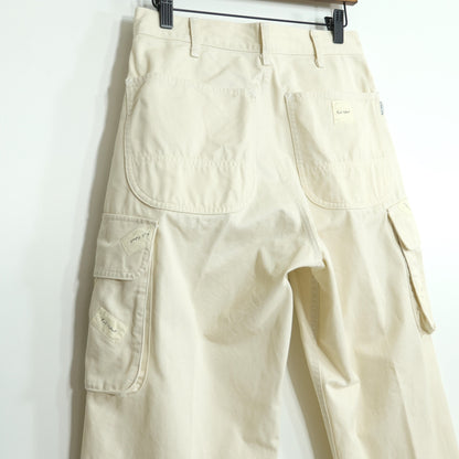 カールヘルム★コットンパンツ ロング丈 サイズM アイボリー系 無地 z22621