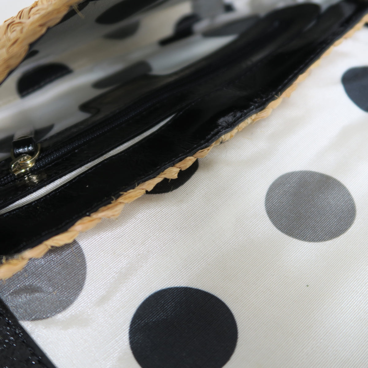 【美品】ケイトスペード Kate Spade ★大人可愛い！リボン付ラフィア ショルダー クラッチバッグ＊ba340