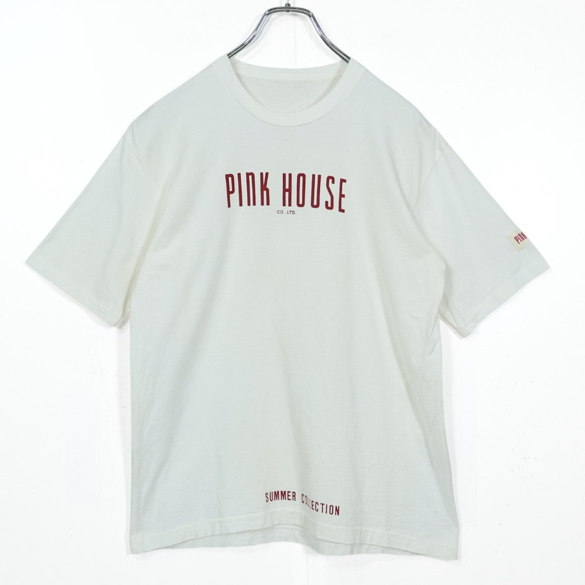 ピンクハウス★ロゴプリントが可愛い♪ 半袖カットソー・Tシャツ サマーコレクション ゆったり サイズL 白系 z22529