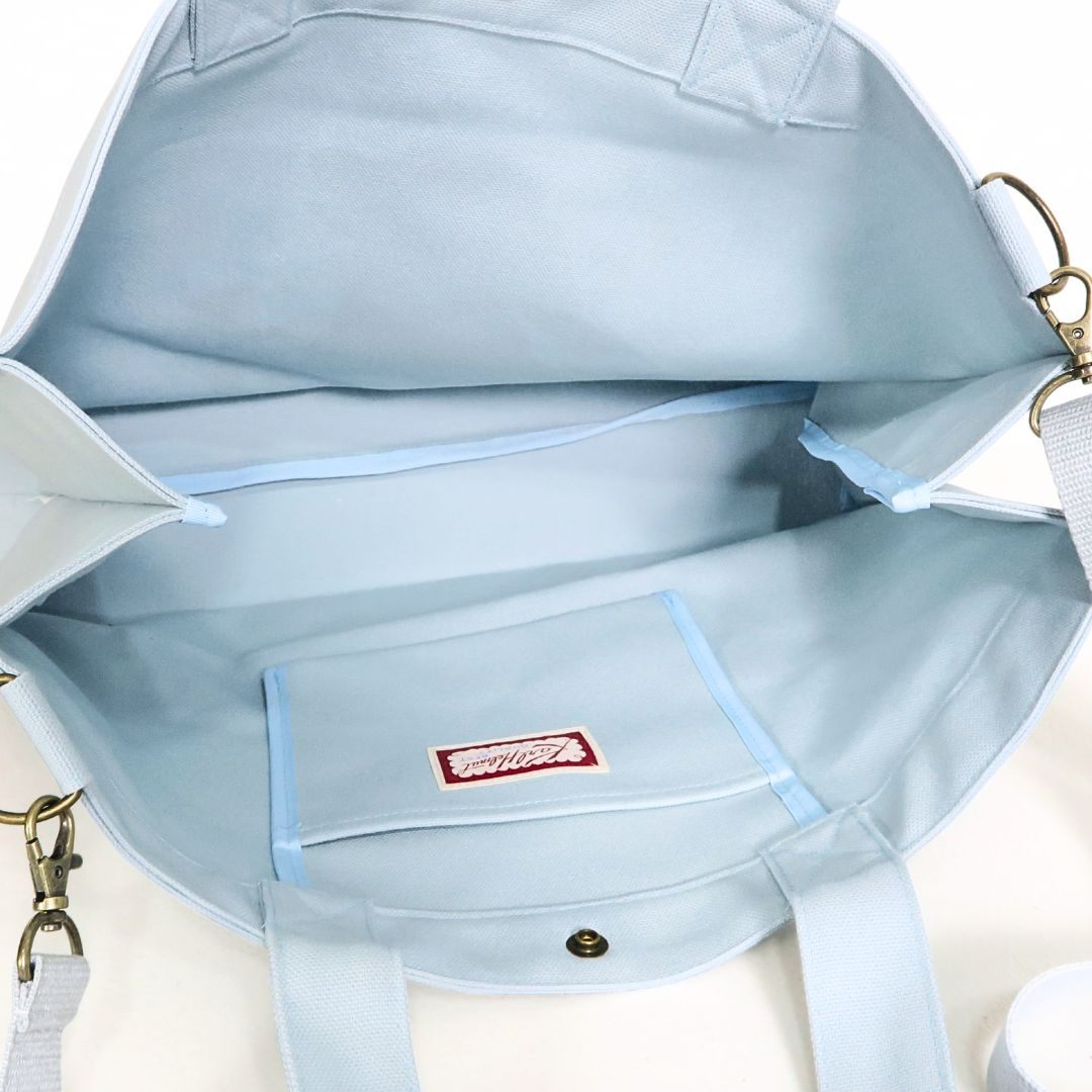 【極美品：紙タグあり】カールヘルム★さくらんぼの丘のねこプリント2WAY ショルダーバッグ ピンクハウス系 ブルー系 ＊ba307
