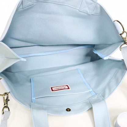 【極美品：紙タグあり】カールヘルム★さくらんぼの丘のねこプリント2WAY ショルダーバッグ ピンクハウス系 ブルー系 ＊ba307
