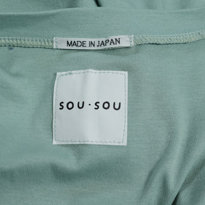 【美品】SOUSOU ソウソウ★爽やかな色味が素敵♪ むささび カーディガン 羽織り 薄緑系 z22606