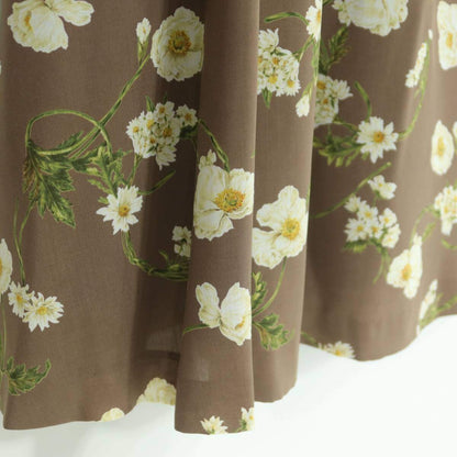 【極美品】インゲボルグ★大人上品！レース使い♪花柄ノースリーブワンピース サイズM ブラウン系 残布有＊ z20068