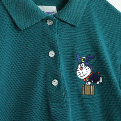 ジャックバニー Jack Bunny!!★ドラえもん コラボ 半袖ポロシャツ ゴルフウェア サイズ2 グリーン系 z22988