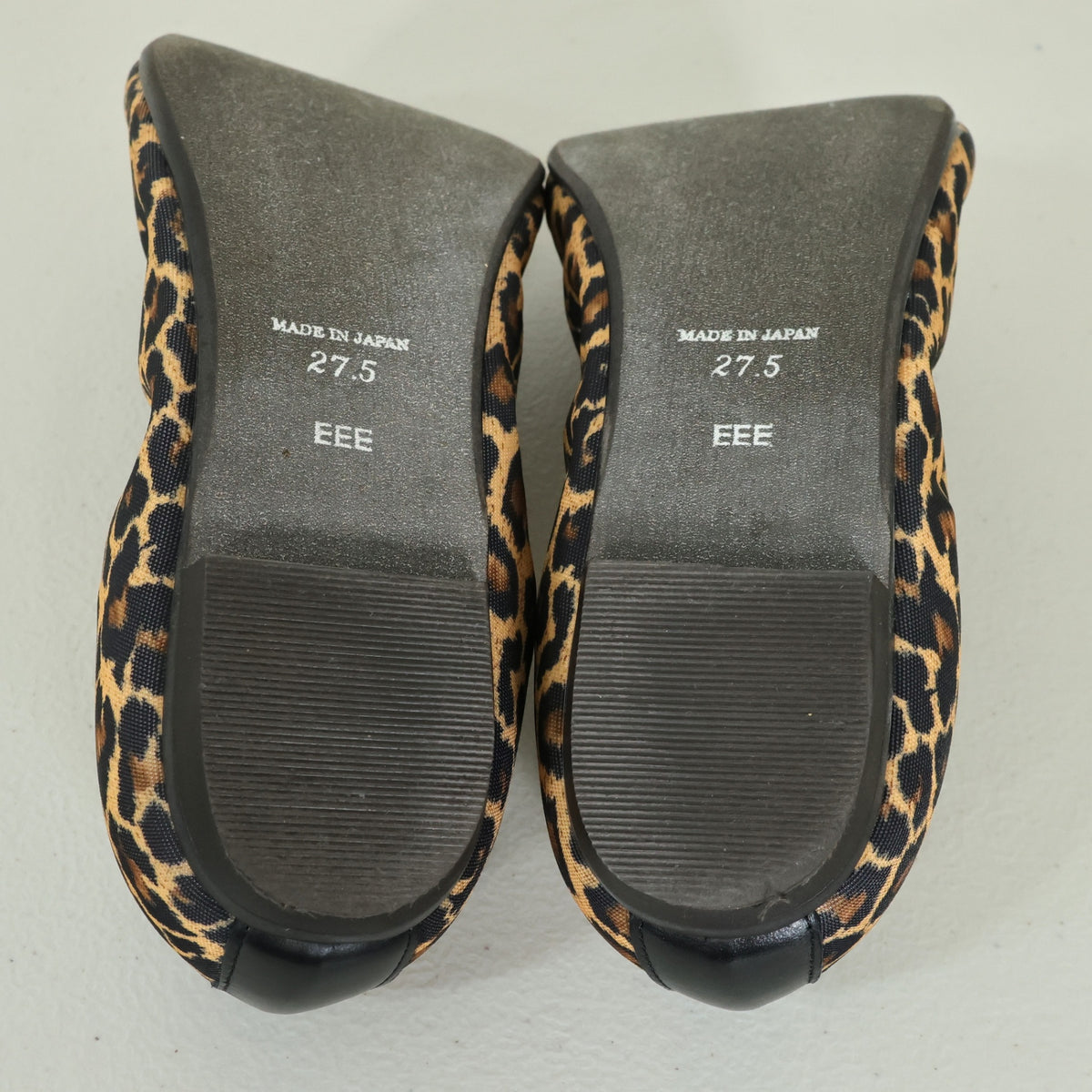 【美品】サンクレール★レオパード柄♪バレエシューズ 大きいサイズ27.5㎝ ブラウン系 外箱なし *sh218