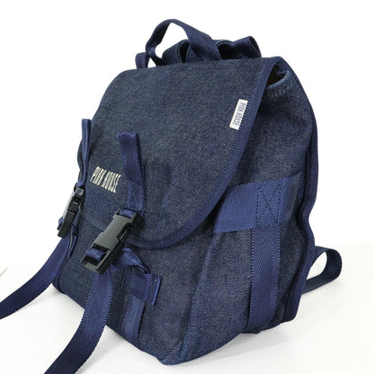ピンクハウス★デニム生地リュックサック ロゴ刺繍 デニム バックルベルト 多機能バッグ 青系 ba248