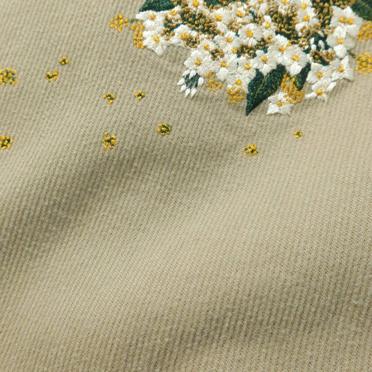 ピンクハウス★可愛い！ひな菊ブーケ刺繍♪ジャンパースカート コーデュロイ 薄茶系 リボン&ワッペン♪厚手 z20133