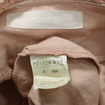 ピンクハウス★刺しゅうデザイン フリル使い♪ペプラム ピンタックが美しい♪長袖ブラウス 綿100% くすみピンク系 z22250