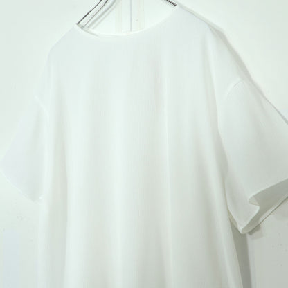【タグ付き美品！】ユニクロ★さらさら涼し気♪ ブラウスTシャツ 半袖 大きいサイズ3XL 白系 z22261