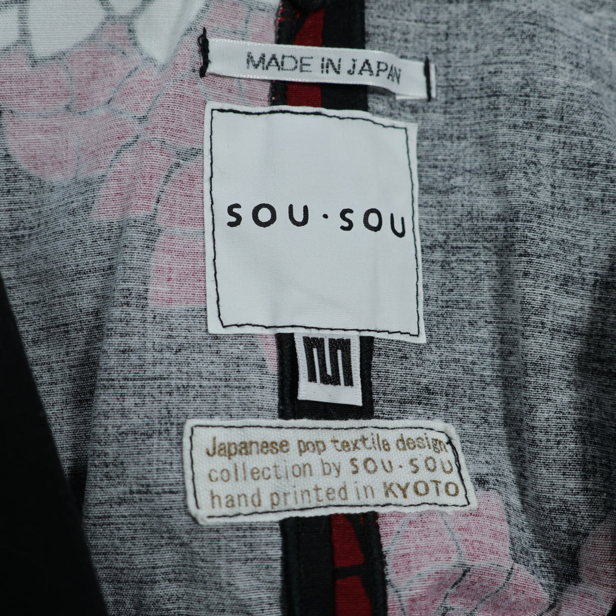 【美品】SOUSOU ソウソウ★綿麻混！みたて衣  サイズM 黒×白×赤系 ワンピース z22473