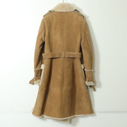 【美品】バルマン BALMAIN★上質！ムートンコート 本革 サイズ9 キャメル系 リアルファー ＊z11217