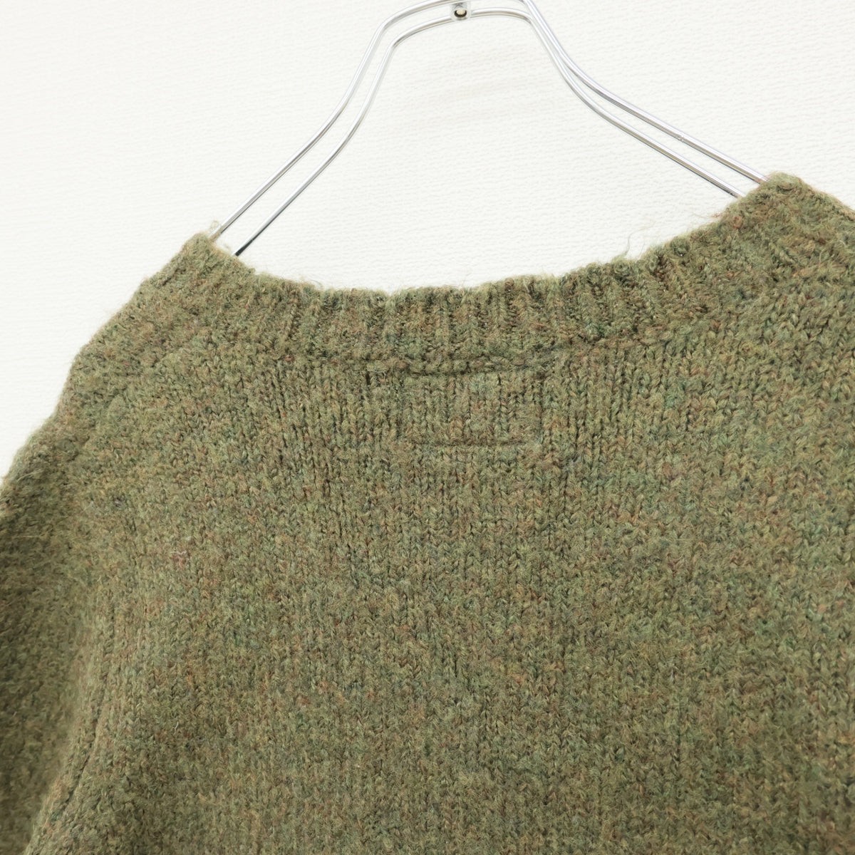 ピンクハウス★ひなぎく刺繍が可愛い♪ニットカーディガン カーキグリーン系 前開き 厚手 z23453