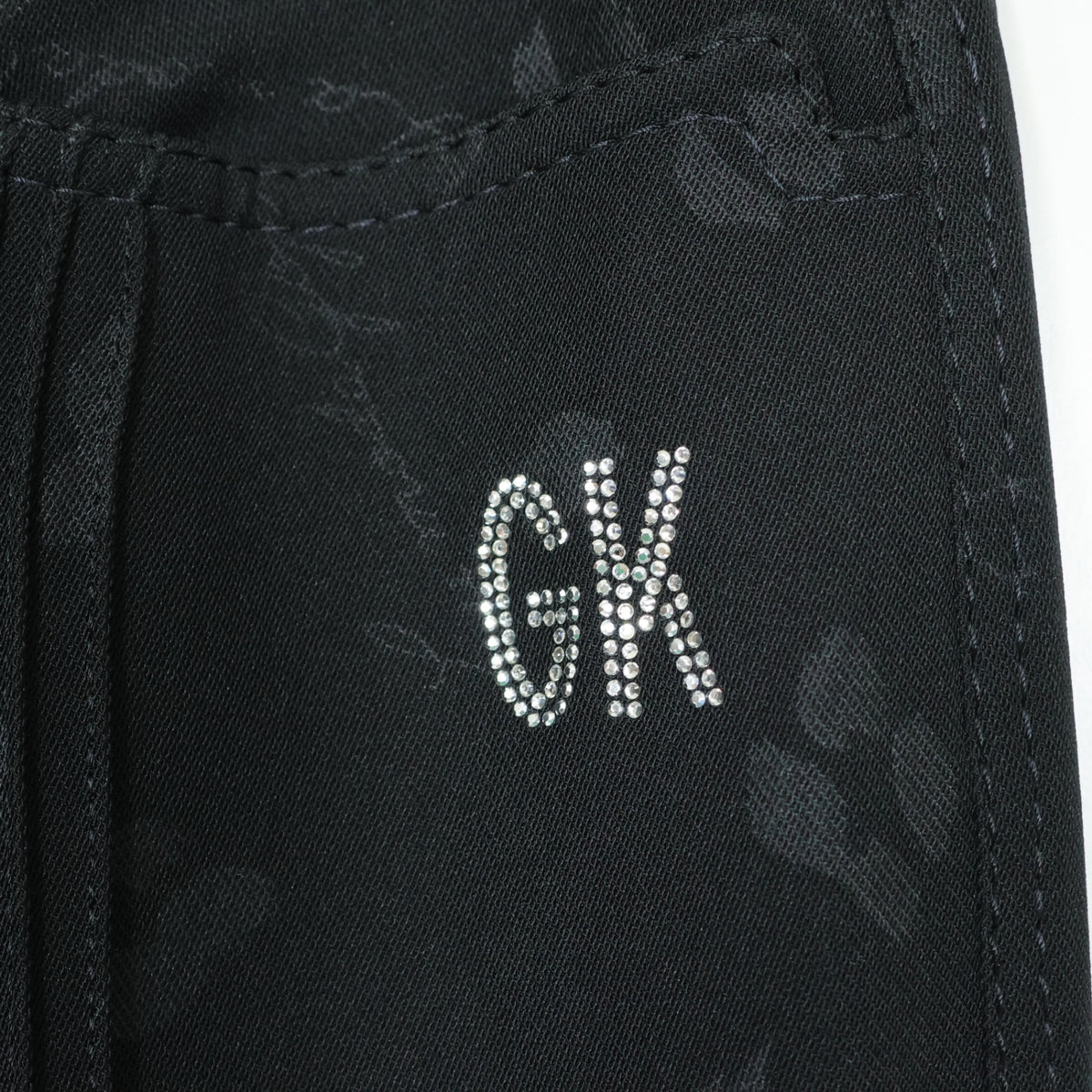 【新品タグ付】GK 伊太利屋★お洒落なデザイン♪ストレートパンツ サイズ13 黒系 z22755