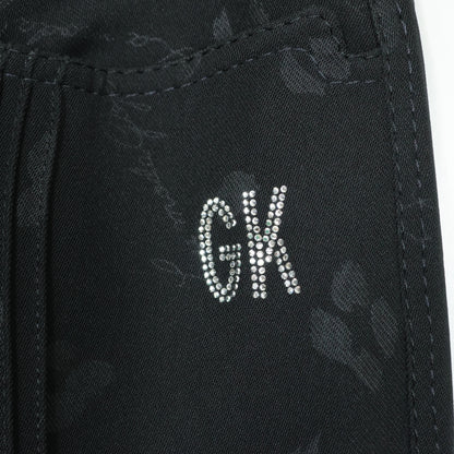 【新品タグ付】GK 伊太利屋★お洒落なデザイン♪ストレートパンツ サイズ13 黒系 z22755